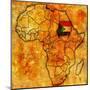 Sudan on Actual Map of Africa-michal812-Mounted Art Print