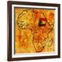 Sudan on Actual Map of Africa-michal812-Framed Art Print