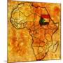 Sudan on Actual Map of Africa-michal812-Mounted Art Print