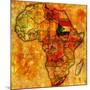 Sudan on Actual Map of Africa-michal812-Mounted Art Print