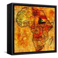 Sudan on Actual Map of Africa-michal812-Framed Stretched Canvas