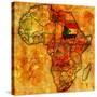 Sudan on Actual Map of Africa-michal812-Stretched Canvas