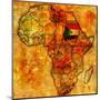 Sudan on Actual Map of Africa-michal812-Mounted Art Print