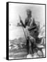 Sudan Warrior with Spear Photograph - Sudan-Lantern Press-Framed Stretched Canvas