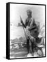 Sudan Warrior with Spear Photograph - Sudan-Lantern Press-Framed Stretched Canvas