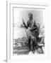 Sudan Warrior with Spear Photograph - Sudan-Lantern Press-Framed Art Print