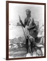 Sudan Warrior with Spear Photograph - Sudan-Lantern Press-Framed Art Print