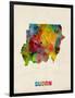 Sudan Watercolor Map-Michael Tompsett-Framed Art Print