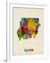 Sudan Watercolor Map-Michael Tompsett-Framed Art Print