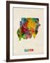 Sudan Watercolor Map-Michael Tompsett-Framed Art Print