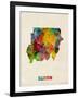 Sudan Watercolor Map-Michael Tompsett-Framed Art Print