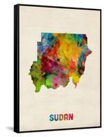 Sudan Watercolor Map-Michael Tompsett-Framed Stretched Canvas