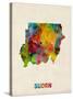 Sudan Watercolor Map-Michael Tompsett-Stretched Canvas