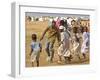 Sudanese Displaced Children Play Soccer at Abu Shouk Camp-null-Framed Premium Photographic Print