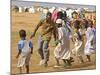 Sudanese Displaced Children Play Soccer at Abu Shouk Camp-null-Mounted Photographic Print