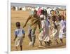 Sudanese Displaced Children Play Soccer at Abu Shouk Camp-null-Framed Photographic Print