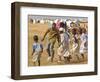 Sudanese Displaced Children Play Soccer at Abu Shouk Camp-null-Framed Photographic Print