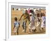 Sudanese Displaced Children Play Soccer at Abu Shouk Camp-null-Framed Photographic Print