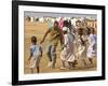 Sudanese Displaced Children Play Soccer at Abu Shouk Camp-null-Framed Photographic Print