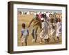 Sudanese Displaced Children Play Soccer at Abu Shouk Camp-null-Framed Photographic Print