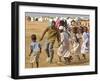 Sudanese Displaced Children Play Soccer at Abu Shouk Camp-null-Framed Photographic Print