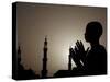 Sudanese Muslim Boy Prays in Front of a Mosque in Sudan-null-Stretched Canvas