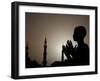 Sudanese Muslim Boy Prays in Front of a Mosque in Sudan-null-Framed Photographic Print