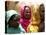 Sudanese Refugees Stand Near Their Huts-null-Stretched Canvas