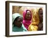 Sudanese Refugees Stand Near Their Huts-null-Framed Premium Photographic Print