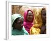 Sudanese Refugees Stand Near Their Huts-null-Framed Photographic Print