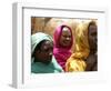 Sudanese Refugees Stand Near Their Huts-null-Framed Photographic Print