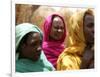 Sudanese Refugees Stand Near Their Huts-null-Framed Photographic Print