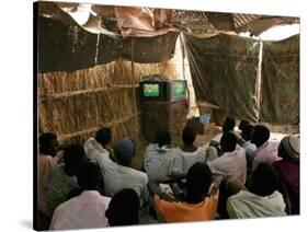 Sudanese Refugees Watch a World Cup Soccer Mach at the Zamzam Refugee Camp-null-Stretched Canvas