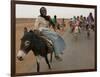 Sudanese Women Ride Donkeys at the Entrance of the Zamzam Refugee Camp-null-Framed Photographic Print