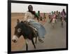 Sudanese Women Ride Donkeys at the Entrance of the Zamzam Refugee Camp-null-Framed Photographic Print