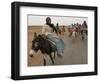 Sudanese Women Ride Donkeys at the Entrance of the Zamzam Refugee Camp-null-Framed Photographic Print