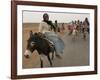 Sudanese Women Ride Donkeys at the Entrance of the Zamzam Refugee Camp-null-Framed Photographic Print