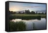 Sudbury Water Meadows at Dawn, Sudbury, Suffolk, England, United Kingdom, Europe-Mark Sunderland-Framed Stretched Canvas