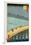 'Sudden Shower at Ohashi Bridge at Ataka', ('Ohashi, Atake No Yudachi') from the Series '100…-Ando Hiroshige-Framed Giclee Print