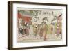 Sudden Shower at the Mimeguri Shrine, 1787-Torii Kiyonaga-Framed Giclee Print