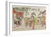 Sudden Shower at the Mimeguri Shrine, 1787-Torii Kiyonaga-Framed Giclee Print