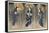 Sudden Shower in the Summer, C.1849-51-Utagawa Kuniyoshi-Framed Stretched Canvas