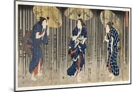 Sudden Shower in the Summer, C.1849-51-Utagawa Kuniyoshi-Mounted Giclee Print