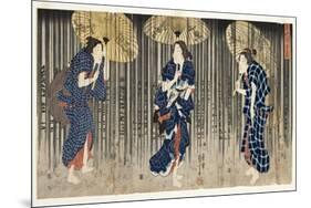 Sudden Shower in the Summer, C.1849-51-Utagawa Kuniyoshi-Mounted Giclee Print