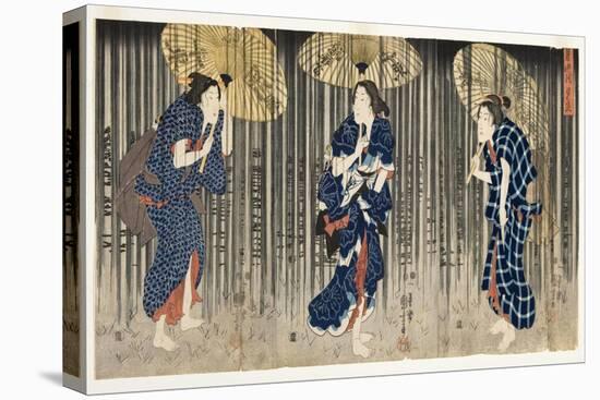 Sudden Shower in the Summer, C.1849-51-Utagawa Kuniyoshi-Stretched Canvas
