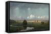 Sudden Shower, Newbury Marshes, 1865-75-Martin Johnson Heade-Framed Stretched Canvas