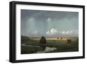 Sudden Shower, Newbury Marshes, 1865-75-Martin Johnson Heade-Framed Giclee Print