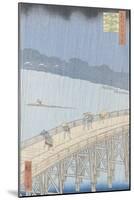 Sudden Shower on Ohashi Bridge at Ataka, from the Series "100 Views of Edo", 1857-Ando Hiroshige-Mounted Giclee Print