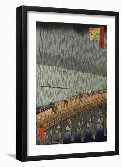 Sudden Shower-Ando Hiroshige-Framed Art Print