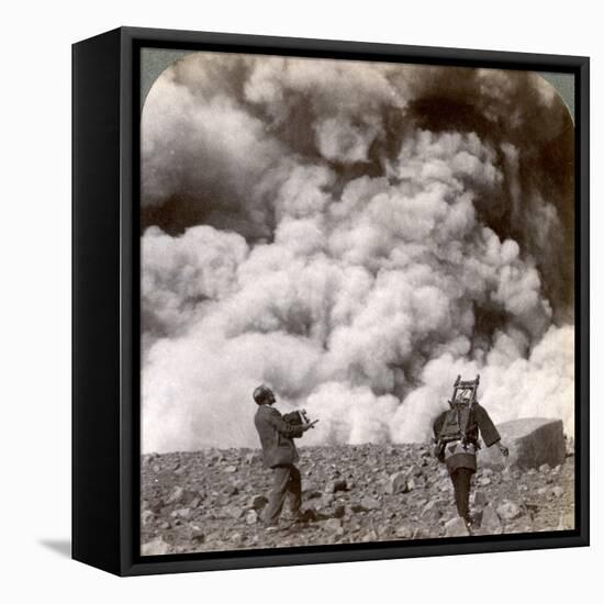 Sudden Volcanic Explosion in the Crater of Mount Asama (Asamayam), Japan, 1904-Underwood & Underwood-Framed Stretched Canvas